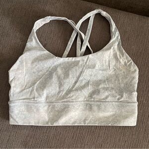 Lululemon Energy Bra Long Line Sports Bra City Grit White Blur Fog - Size 8